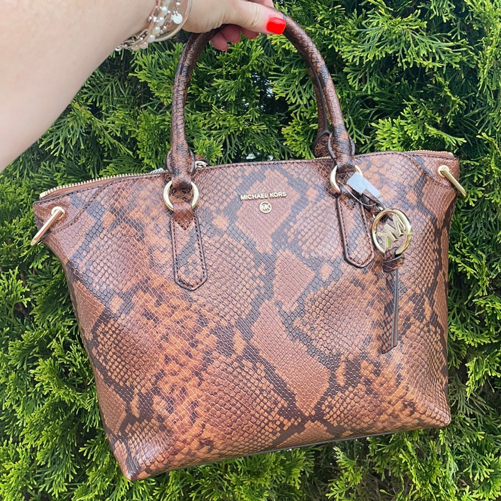 MK Elson large satchel vegan faux leather